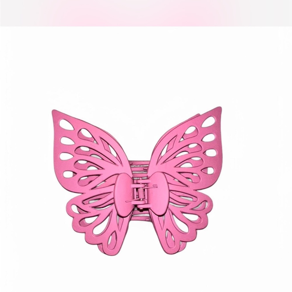 Pink Butterfly Hair Clip